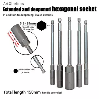 Art 1 PC 5.5-19 มม.ยาวสว่านไฟฟ้า Soet หัว Bolt Nut Driver Bit Impact เจาะ Bits อะแดปเตอร์ Soet ประแจ Extension Bar 150 มม.N