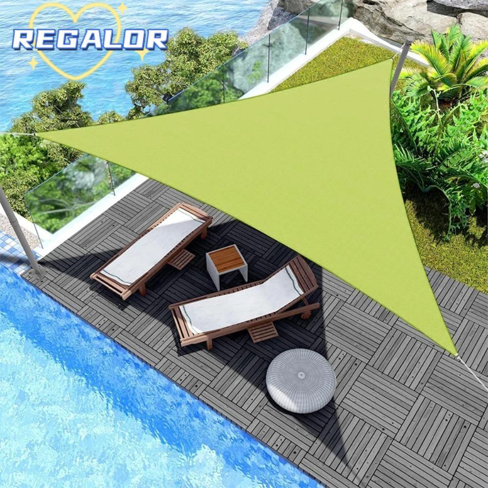 REGLOR0G สามเหลี่ยม Sun Shade Sail Canopy, พับกันน้ํา Backyard กันสาด, คุณภาพสูง Shade ผ้า 3x3x3M Ca