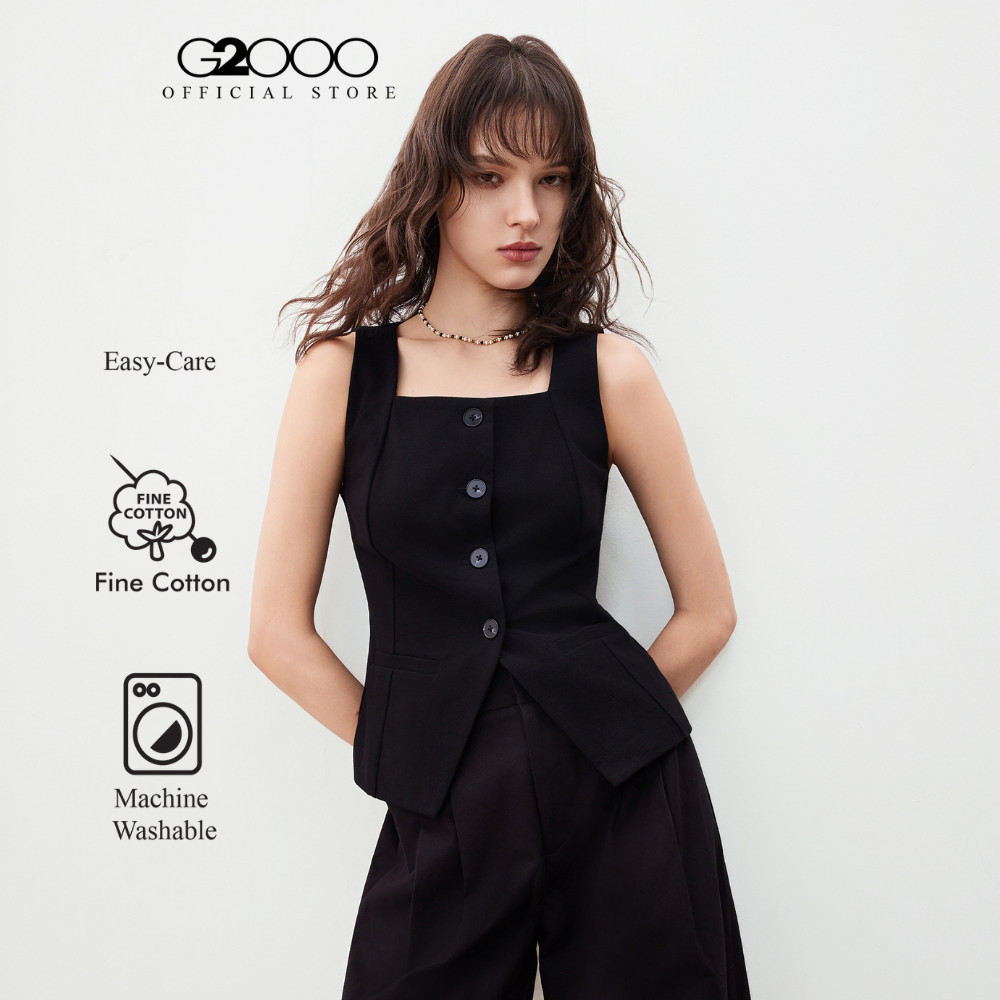 G2000 เสื้อเบลาส์สำหรับผู้หญิง ทรง Loose/not fitted รุ่น 5624346099 BLACK