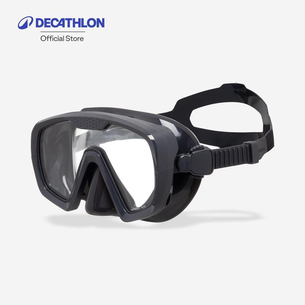 Decathlon Anti-Fog Diving Mask - 100 Mono Silicone Strap หน้ากากดำน้ำกันฝ้า รุ่น 100 แบบสายรัดซิลิโคนเดี่ยว - Black