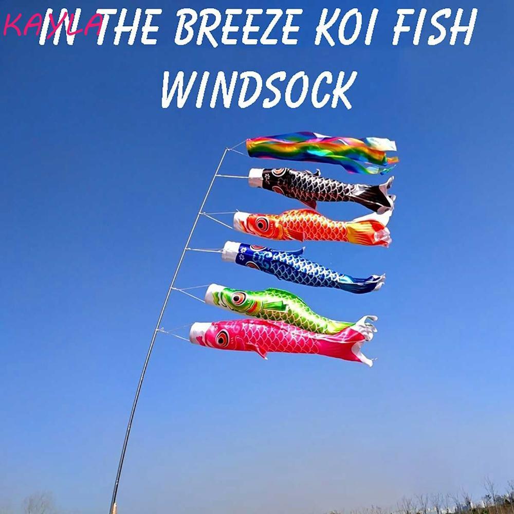 KAYLA Windsock 40/70/100 ซม.Yard Decor กลางแจ้งสไตล์ญี่ปุ่นปลาคาร์พธง