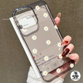 เคสไอโฟน17 เคสใสแบบแวววาว ดอกไม้แฟชั่น TPU Case นุ่มสีสันสด For iPhone 15 14 13 12 11 16 17 Pro max X XS XR 7 8 Plus เคส