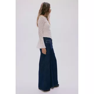 H&M(เอชแอนด์เอ็ม) กางเกงยีนส์เอวปกติทรงกว้าง Women Wide Regular Waist Jeans 1308273_1