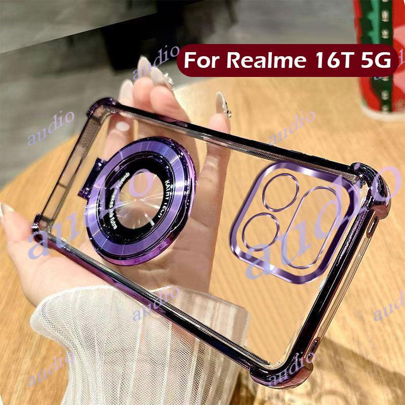 Realme 16T 5Gสี่มุมชุบโปร่งใสเคสโทรศัพท์สําหรับRealme 16T Realme16T 5G 2026 กันกระแทกซิลิโคนปกหลังสํ