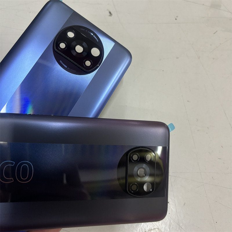 สําหรับ Xiaomi POCO X3 Pro M2102J20SG ฝาครอบแบตเตอรี่ด้านหลังประตูพร้อมเลนส์กล้องฝาหลัง