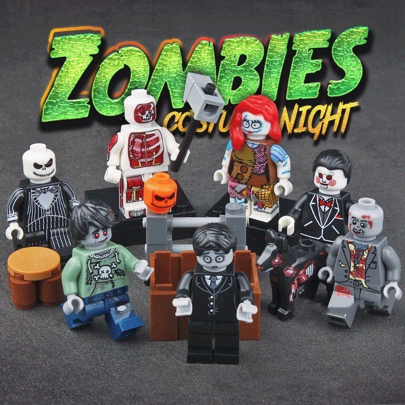 6 ชิ้นชุดฮาโลวีน Minifigures ชุด Runaway Zombie Walking Dead Building Blocks ของเล่นเด็ก