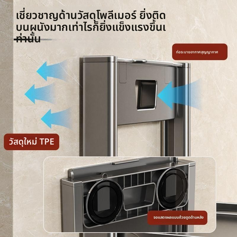 ชั้นวางติดผนัง 4 ชั้น พับถอดง่าย ใช้ครัว ห้องนอน รูปที่ 3