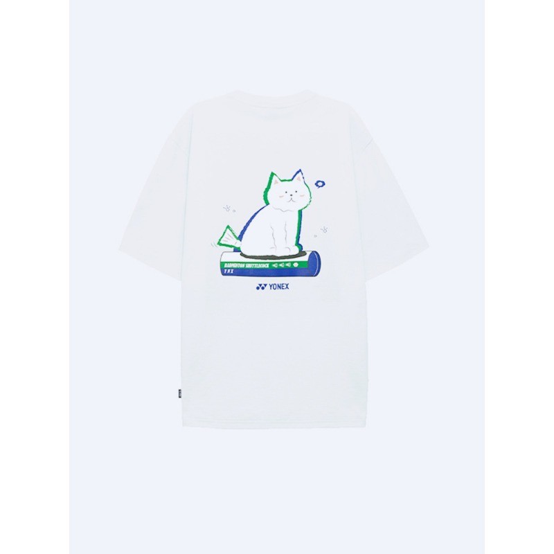 [Readystock] เสื้อแบดมินตัน YONEX ตัวท็อปลายลูกแมวน่ารักแบบเดียวกันสําหรับผู้ชายและผู้หญิงผ้าฝ้าย 100% แขนสั้น T