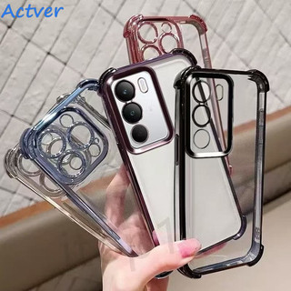 ⚡️ส่งจากไทย⚡️เคสขอบสีหรูหราชุบเกราะกันกระแทกเคสโทรศัพท ์ สําหรับRealme C85 C71 C75กล ้ องป ้ องกันถุงลมนิรภัยอะคริลิคใสปกแ