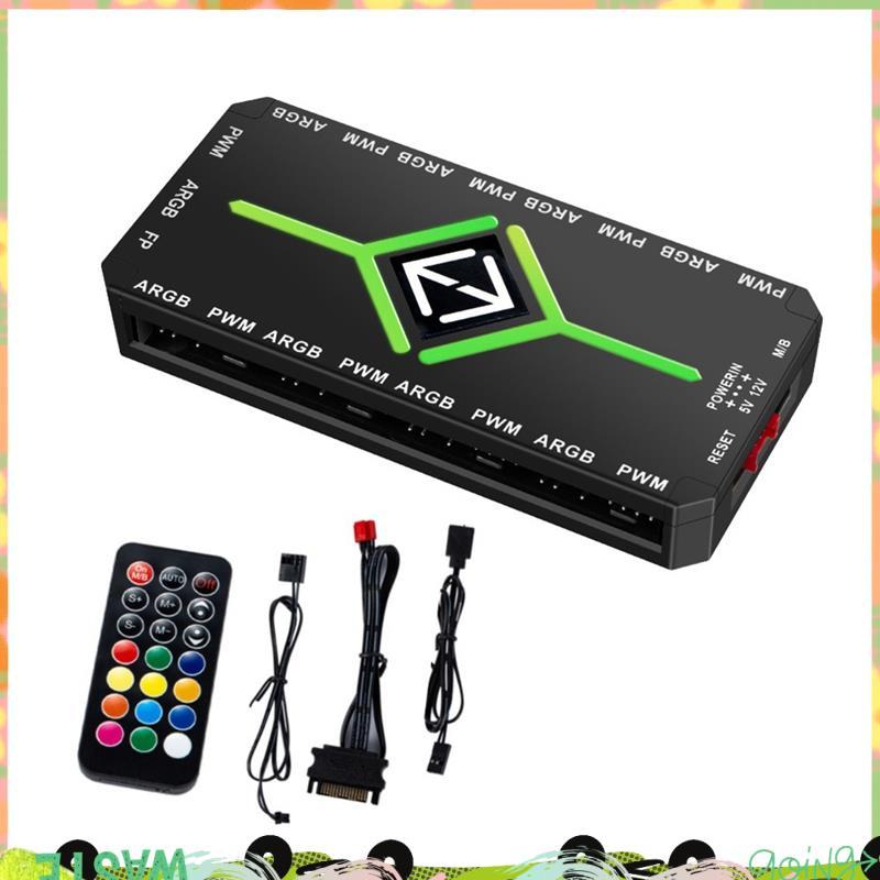 5V 3 Pin ARGB Controller Cooling 4 Pin PWM พัดลม Hub PWM ARGB พัดลม Hub สําหรับ 5V แอดเดรส ARGB คอมพ