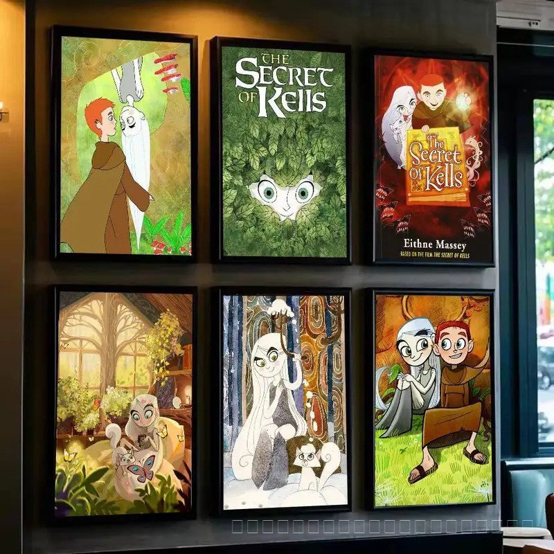 S-Secret of Kells โปสเตอร์ Self-กาวศิลปะกระดาษกันน้ําสติกเกอร์กาแฟ House Bar หอพักตกแต่งผนัง