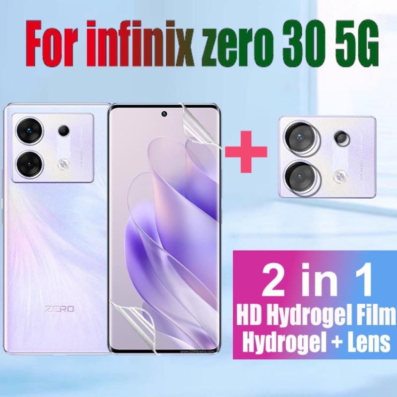 1-2 ชิ้น Soft HD Hydrogel ป้องกันหน้าจอสําหรับ infinix Zero 30 5G 40 4G Hydrogel Full Anti-spy ฟิล์ม + เลนส์กล้องฟิล์ม