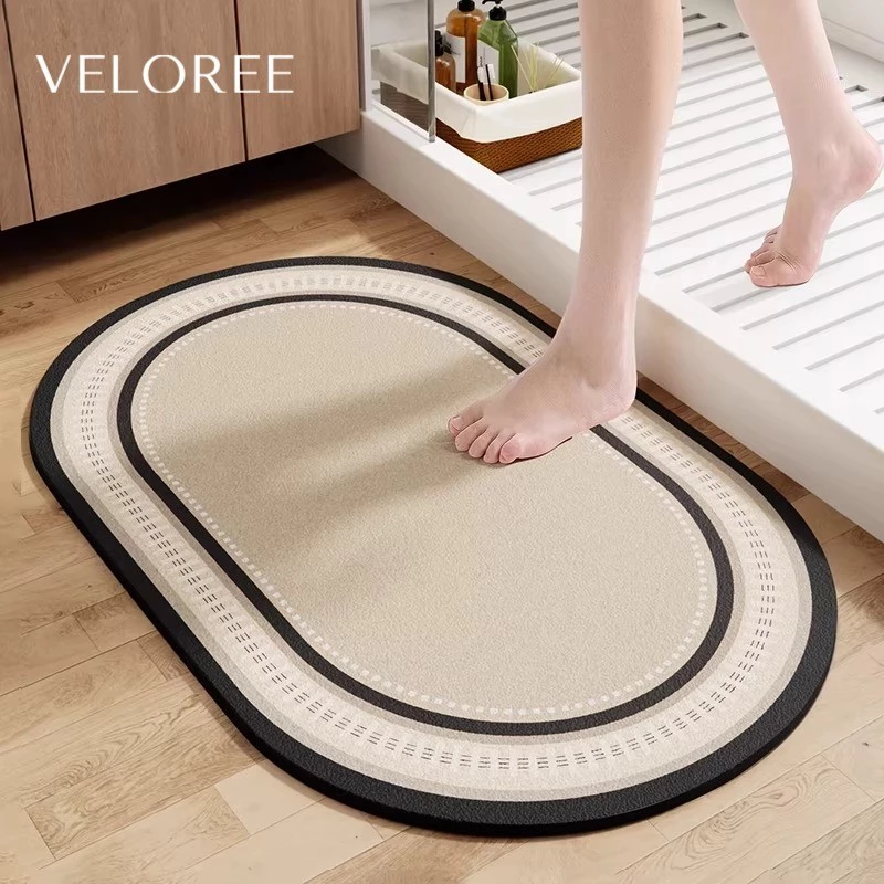 VELOREE พรมเช็ดเท้า ห้องน้ํา พรมกันลื่น พรมเช็ดเท้า แผ่นกันลื่นในห้องน้ํา พรมมินิมอล ดูดซับน้ำได้ดี กันลื่น แบบแห้งเร็ว