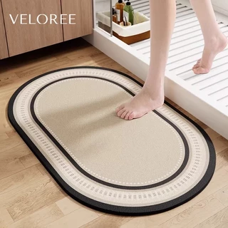 VELOREE พรมเช็ดเท้า ห้องน้ํา พรมกันลื่น พรมเช็ดเท้า แผ่นกันลื่นในห้องน้ํา พรมมินิมอล ดูดซับน้ำได้ดี กันลื่น แบบแห้งเร็ว