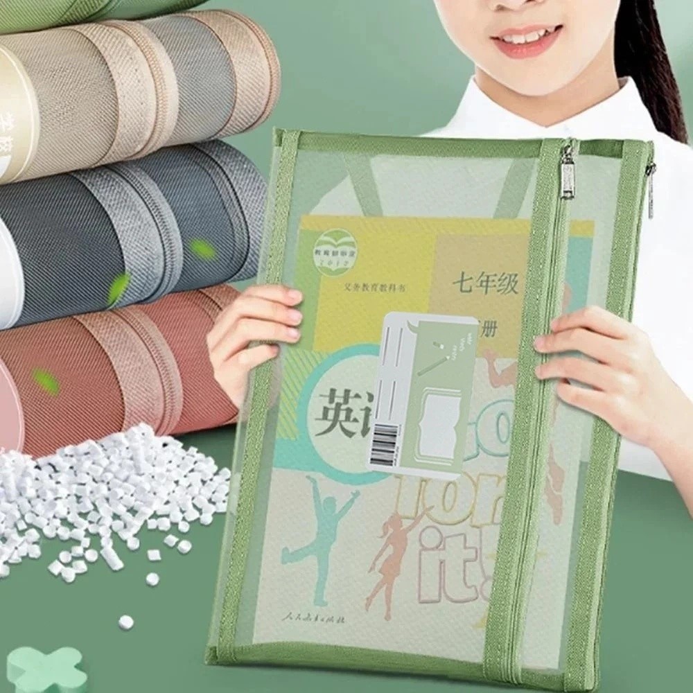 LoomLab กระเป๋าตาข่ายใส ขนาด A4 มีซิป สําหรับใส่เอกสาร หนังสือ หนังสือเรียน สํานักงาน โรงเรียน เครื่องเขียนนักเรียน