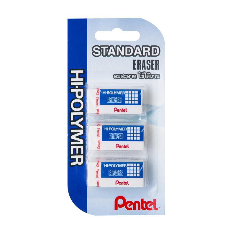 PENTEL ยางลบดินสอ รุ่น Standard Eraser ZEH-03WBT03 สีขาว (แพ็ค 3 ก้อน)