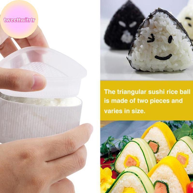 TRWITR 2PCs DIY แม่พิมพ์ซูชิ Onigiri ข้าวลูกอาหารกดรูปแบบซูชิแม่พิมพ์ DIY เครื่องมือแม่พิมพ์ TH