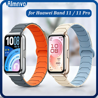 สายรัดกีฬาซิลิโคนสำหรับ for Smartwatch Huawei Band 11 / 11 Pro สายรัดข้อมือกีฬาแม่เหล็กปรับได้สำหรับ Huawei Band 11
