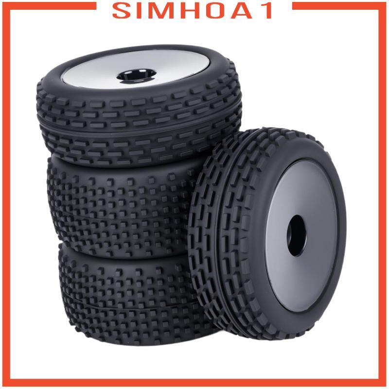 [Simhoa1] 4 ชิ้น 1/10 RC ยางรถ,อุปกรณ์เสริมยาง,สีดํา DIY อัพเกรดแทนที่สําหรับ EB410, SRX4 1/10 2WD B