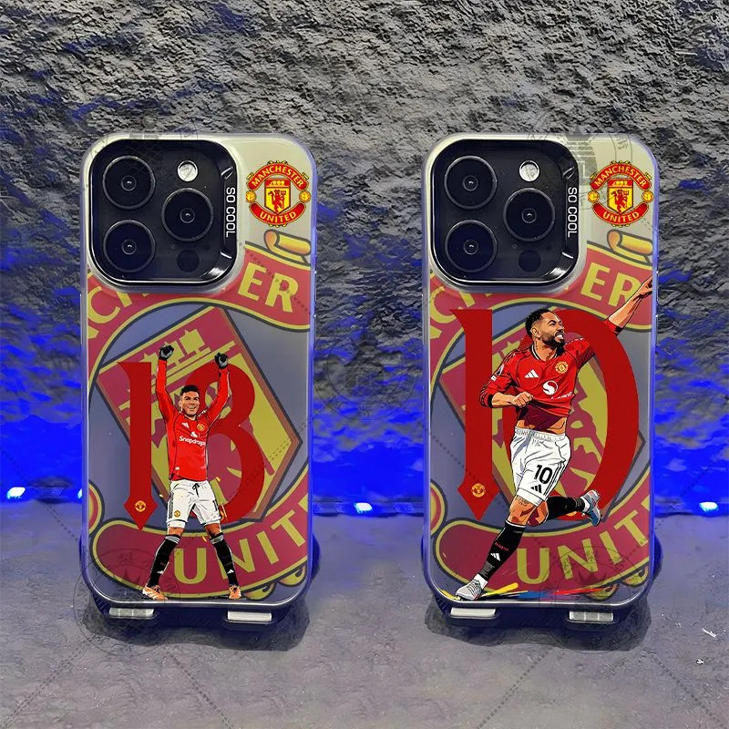 เคสโทรศัพท์กันกระแทก เหมาะสําหรับ iPhone 15 16 ProMax Matte Matte กรอบ 11 17 Pro Max XS 12 ProMax 14 13 Pro Max 8plus 7plus อินเทรนด์ฟุตบอล Gesture ปกอ่อน