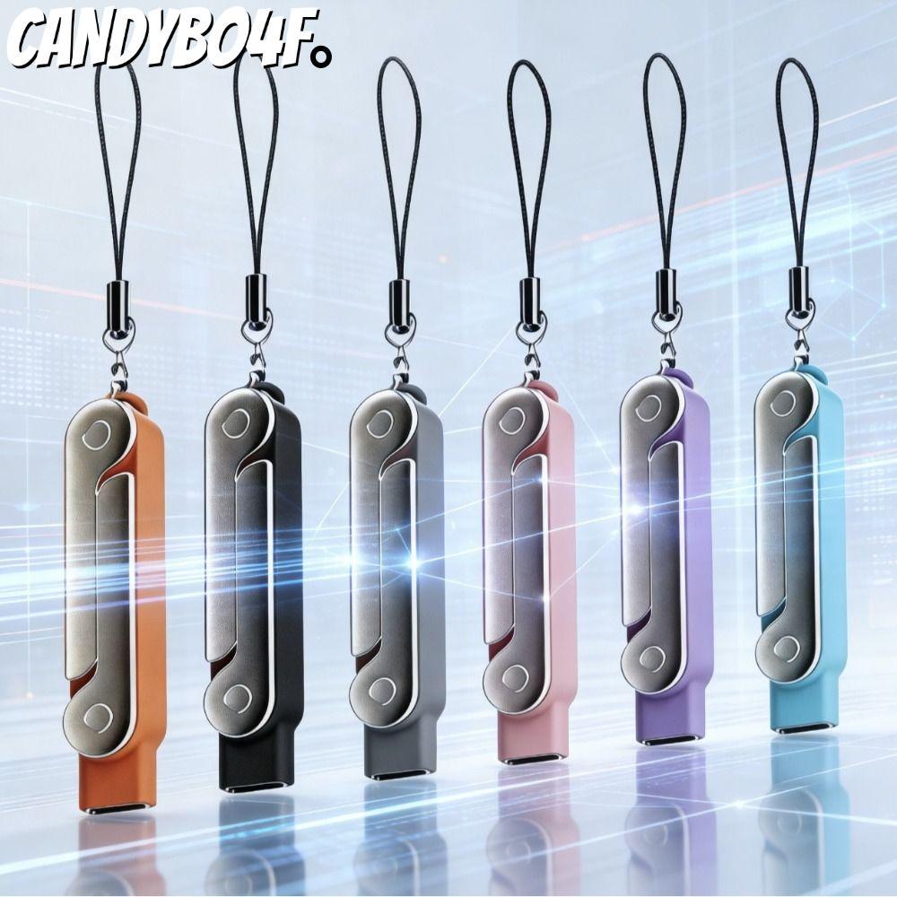 CANDYBO4F ตัวแปลงสายเคเบิลข้อมูล ถอดออกได้ 360° ขายึดการชาร์จแบบเร็วสุดแบบหมุนได้, อะแดปเตอร์สายชาร์จแบบพับได้