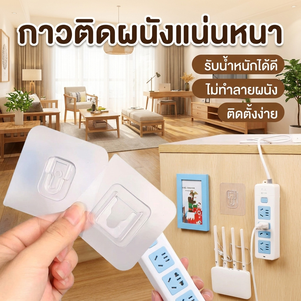 กาวนาโน ติดผนัง แผ่นกาวสติ๊กเกอร์ กาวแน่นติดทนไม่ทำร้ายผนัง ถูกและดี แบบไม่ต้องเจาะ