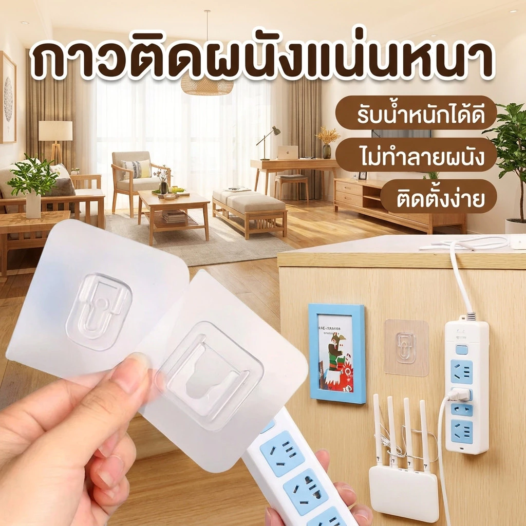 กาวนาโน ติดผนัง แผ่นกาวสติ๊กเกอร์ กาวแน่นติดทนไม่ทำร้ายผนัง ถูกและดี แบบไม่ต้องเจาะ