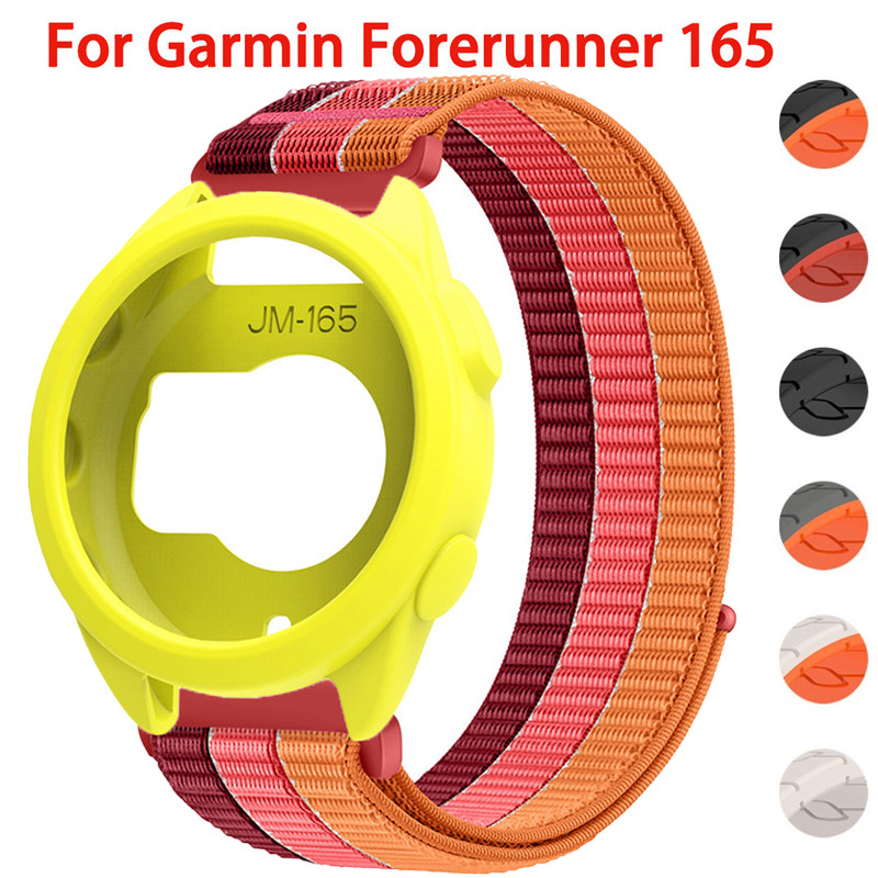 เคสซิลิโคน+สายไนลอน สําหรับผู้เบิกทาง Garmin 165 hollow sport cover สร้อยข้อมือถักระบายอากาศ