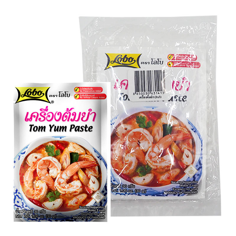 โลโบ เครื่องต้มยำ 30 กรัม X 3 ซอง (LOBO TOM YUM PASTE 30 G X 3) โปโลแมน POLOMAN