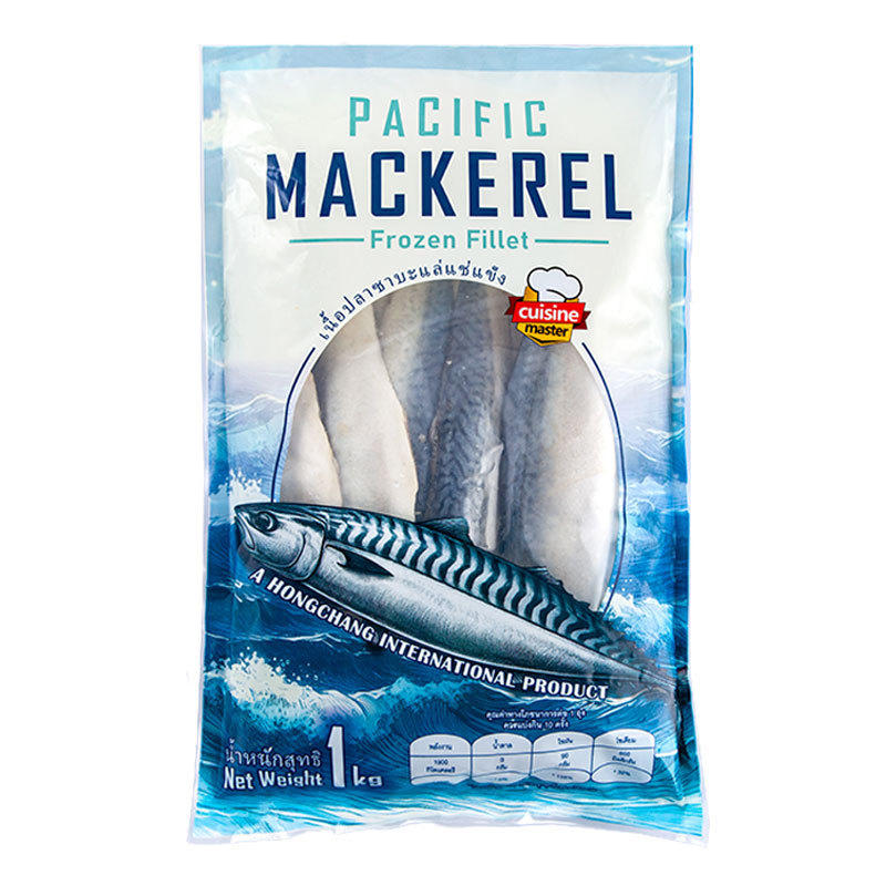 คูซีนมาสเตอร์ เนื้อปลาซาบะแล่แช่แข็ง (ขนาด 80-110 ก./ชิ้น) 1 กก. (CUISINE MASTER Frozen Mackerel Fillet (Size 80-110 g/p