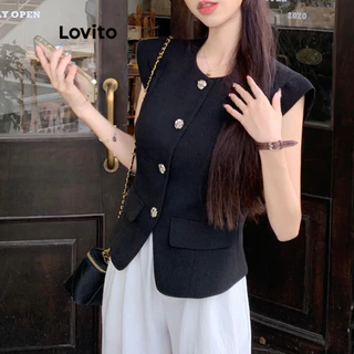 Lovito สง่างาม เสื้อกล้ามติดกระดุมหน้าสีพื้น สำหรับผู้หญิง รุ่น Lne38198 (หลากสี)