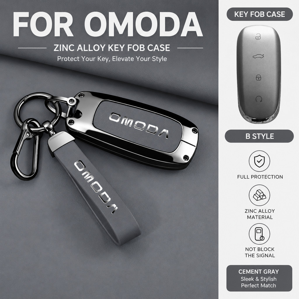 ทนทานสังกะสีอัลลอยด์ Nappa หนังกุญแจรถ Fob Shell พวงกุญแจแฟชั่น Key Protector สําหรับ Chery OMODA E5 C5 5 SHS PHEV 9 7