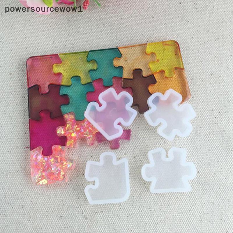 WOW 4 ชิ้น/เซ็ตปริศนาซิลิโคนจี้แม่พิมพ์ DIY UV เรซิ่นพวงกุญแจ Mould เครื่องประดับเครื่องมือ TH