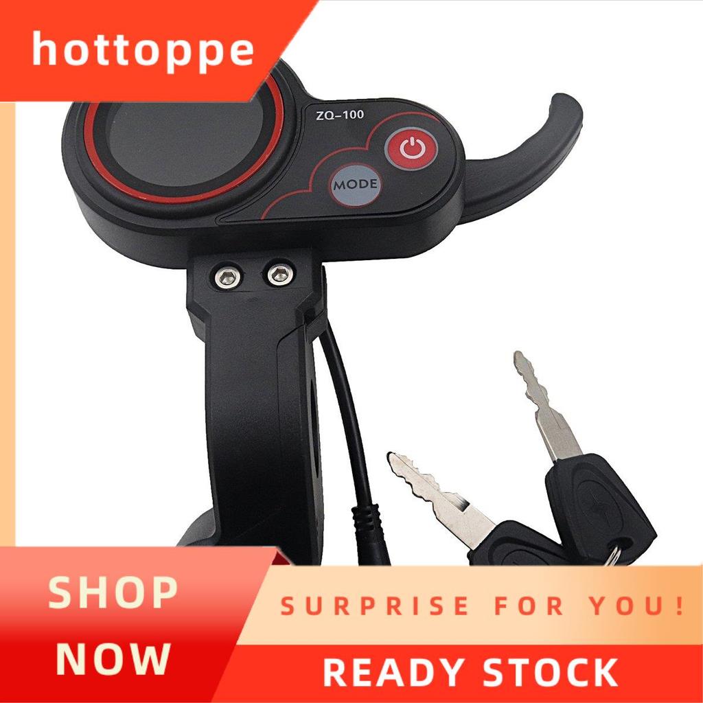 hottoppe จอแสดงผล LCD ZQ-100 จอแสดงผลสกู๊ตเตอร์ไฟฟ้าพร้อมเครื่องมือล็อคอุปกรณ์เสริมสกู๊ตเตอร์