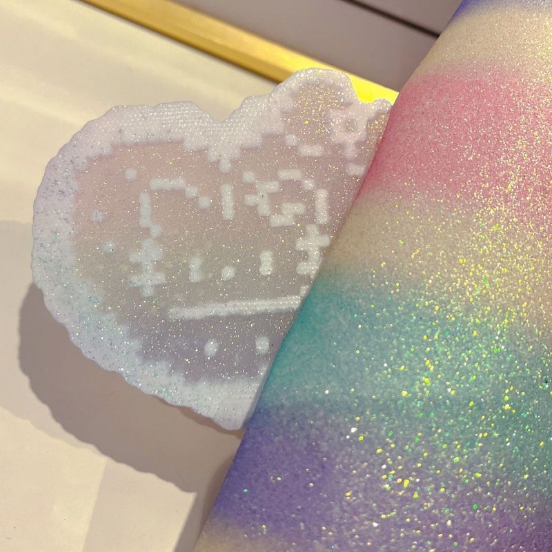 彩虹渐变格利特鞋材箱包饰品拼豆DIY闪光皮革格丽特闪布 0.6MM6.1Rainbow Gradient Glitter Material for Shoes, Bags, Accessories, 