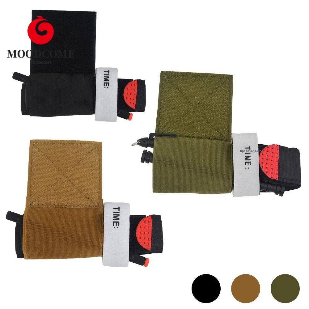 MOODCOME Tourniquet Holder, Elastic Chest Rig Tourniquets Pouch, Survival Tool Hook & Loop Durable P