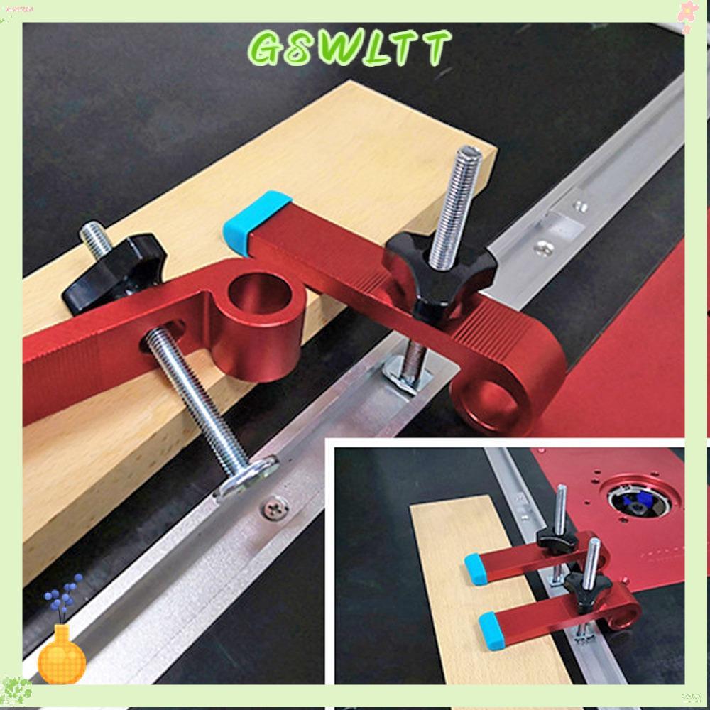 GSWLTT T Track Clamp, T Slots Adjustable T Track Clamps Kit, อุปกรณ์เสริมอลูมิเนียมสีแดง T Track Hol