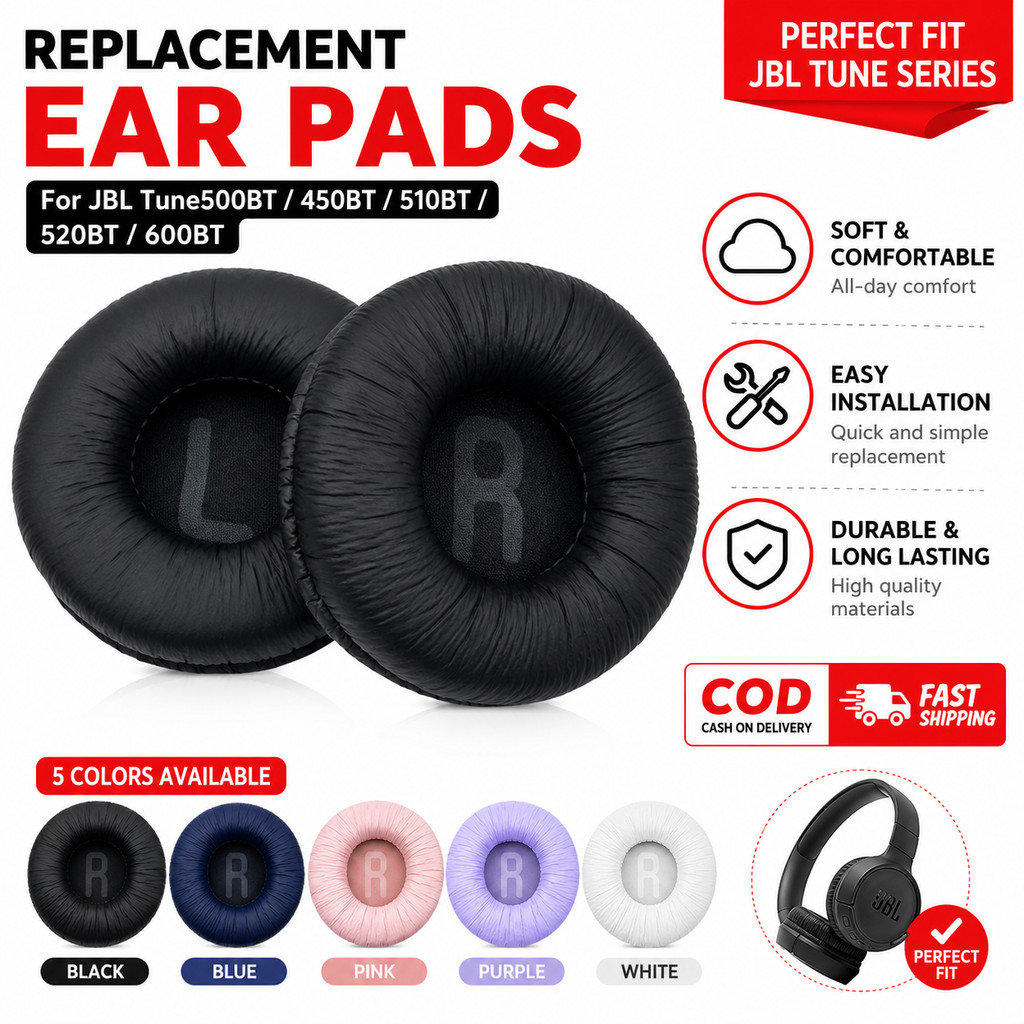 Ear pads สำหรับ JBL Tune 510 520 450BT 600BTNC T450BT T500BT Earpads  Earpbuff Ear Cushion หูรองหูฟังเปลี่ยนอุปกรณ์เสริม