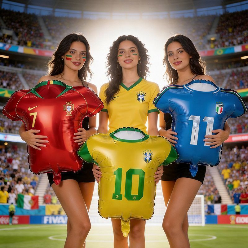 [คลังสินค้าพร้อม] Megamo World Cup Football Jersey Theme บอลลูนตารางลอยเกม Shop Bar ตกแต่งเด็กวันเกิ