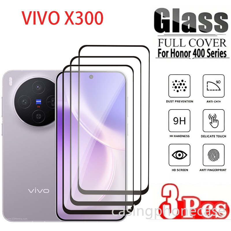 1-3 ชิ้นป้องกันหน้าจอ Vivo X300 X300Pro X300Ultra X Ultra Pro 4G 5G 2026 กระจกนิรภัยด้านหน้าฟิล์มคลุมทั้งหมด Ultra Slim สีดําป้องกันรอยขีดข่วน