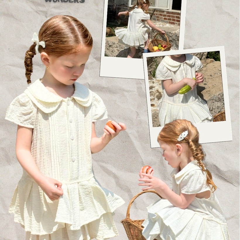 WISHORA WONDERS 26ss DLD260238 Classic Doll Dress เสื้อผ้าเด็กผู้หญิง ชุดเดรสเด็ก งานปกคอ ลุคลูกคุณห