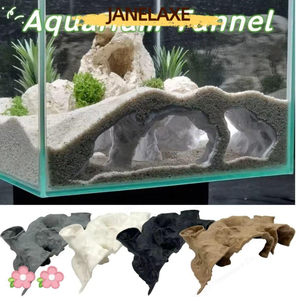 JANELAXE932JN ถังปลาใต้ดินถ้ํา, Rest การพิมพ์ Betta Cave, ทนทานปลอดภัยปลา Hideout Stones House Aqaur