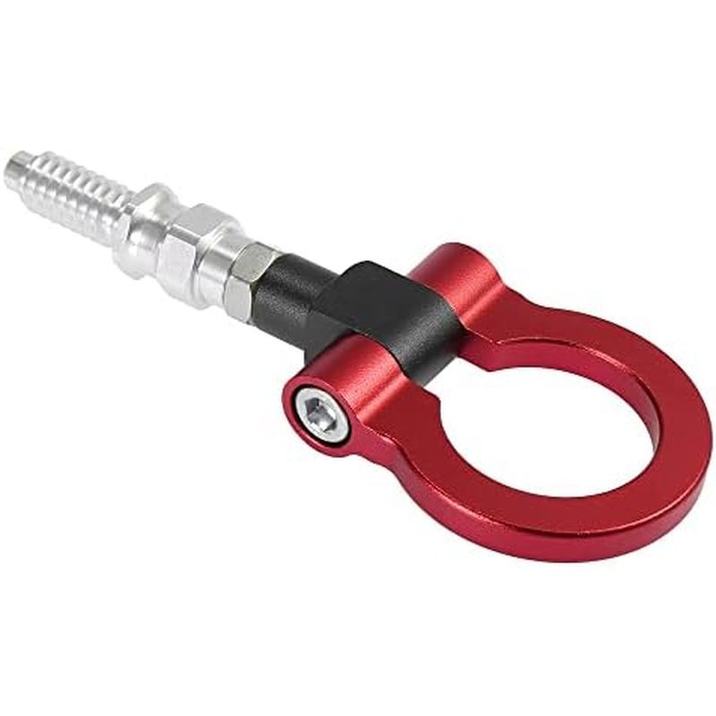 Hook Hook Hook AUTOHAUX Tow สําหรับอัตโนมัติด้านหน้ากันชนรถชุด X Tow Eye ลากจูงอลูมิเนียมสีแดง