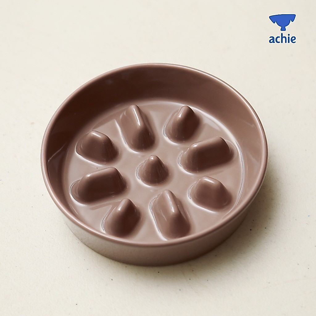 [NEW!] Achie ชามอาหารสัตว์เลี้ยง ชามสุนัขเซรามิก ชามกินช้า ชะลอการกิน Ceramic Slow Feeder สี Coffee