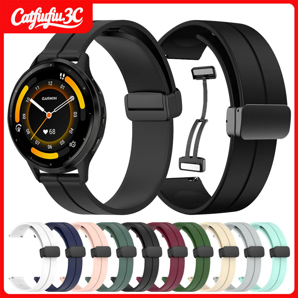 สายรัดซิลิโคนสําหรับผู้เบิกทาง Garmin 965 955 970 745 265 255 Magnetic Buckle Band สําหรับ Garmin Venu 3/2 vivoactive 4