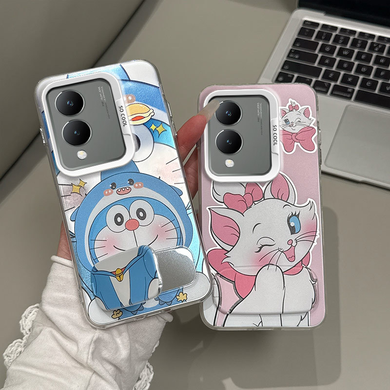 เคส vivo y17s เคส vivo y28 5g เคส สีเงิน โทรศัพท์ป้องกันการตก bts
