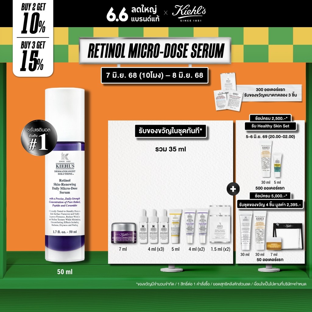 [SPECIAL DEAL] KIEHL'S RETINOL DAILY SKIN-RENEWING MICRO-DOSE SERUM 50ML เซรั่มเรตินอล