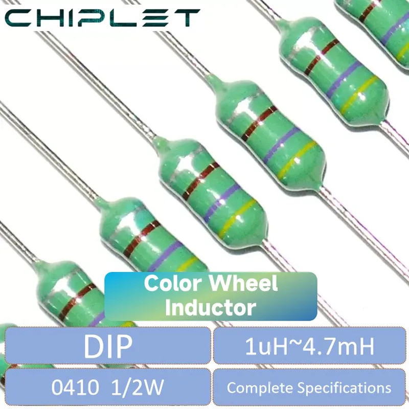 100 ชิ้น DIP สีรหัส Inductor 0410 1/2W 0.5W 1uH ถึง 4.7mH 1.2UH 3.9UH 4.7UH 27UH 33UH 68UH 180UH 220