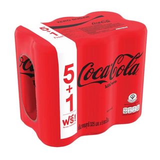 โค้ก ซีโร่ น้ำอัดลมสูตรไม่มีน้ำตาล Coke Zero Sugar 325ml. Pack6