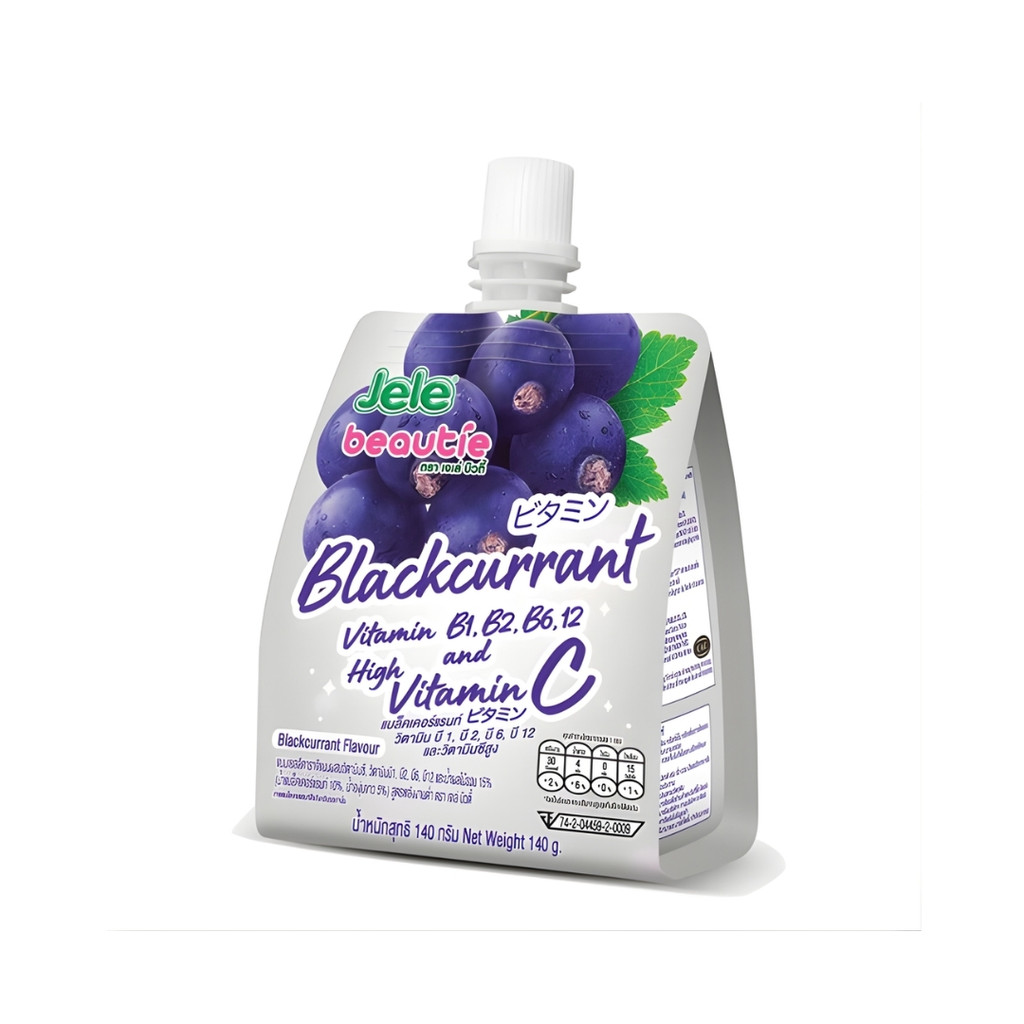 เจเล่ บิวตี้ เครื่องดื่มเยลลี่วิตามินซีสูงแบล็คเคอร์แรนท์ Jele High Vit C Blackcurrant 140g.